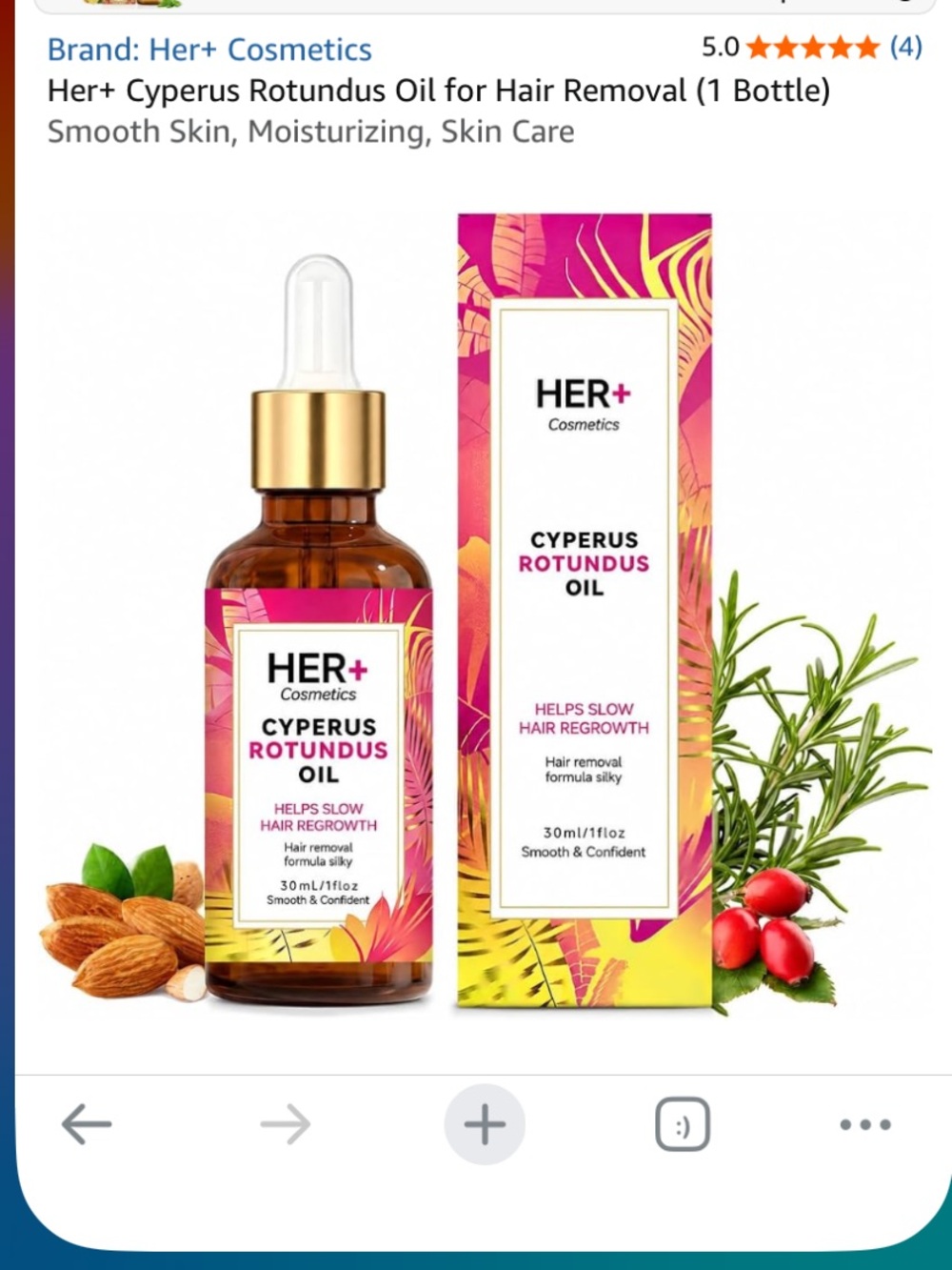 Brand: Her+ Cosmetics
5.0
5.0 out of 5 stars
(4)
Her+ Cyperus Rotundus Oil